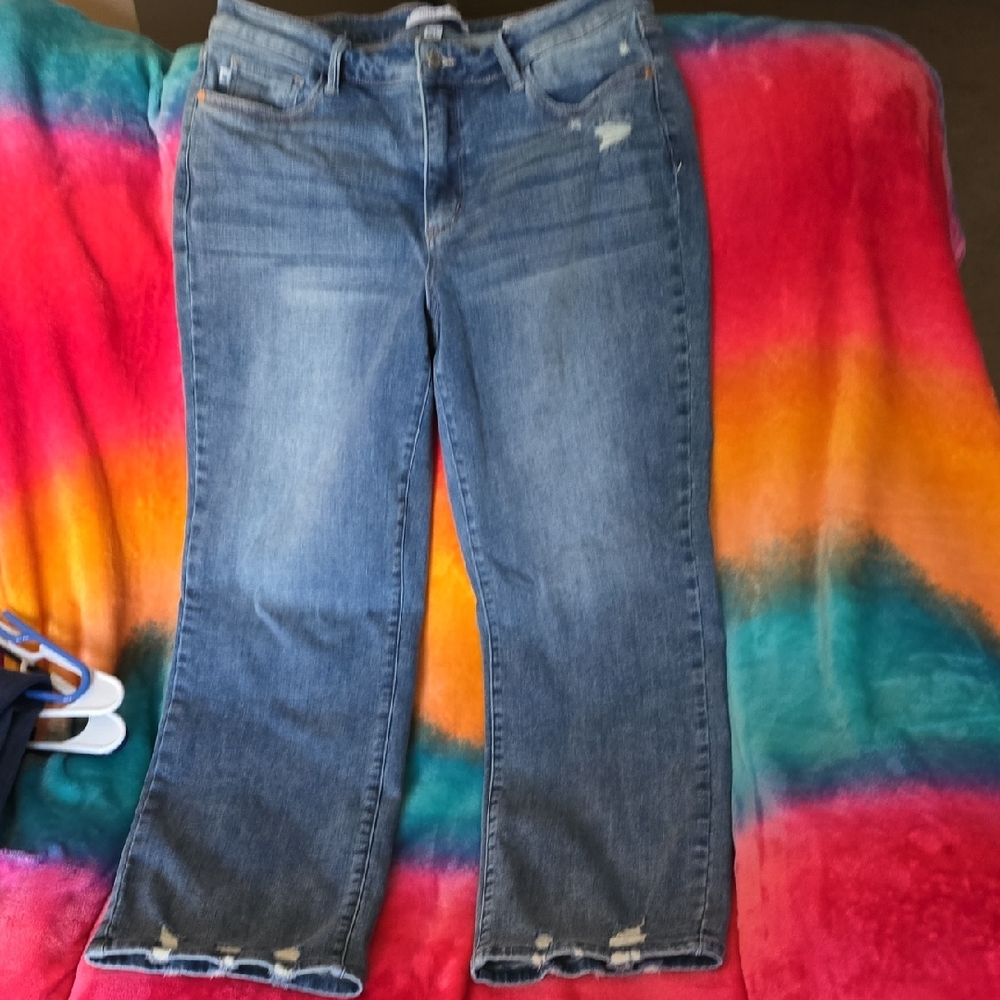 Judy Blue Distressed Blue Flare Jeans